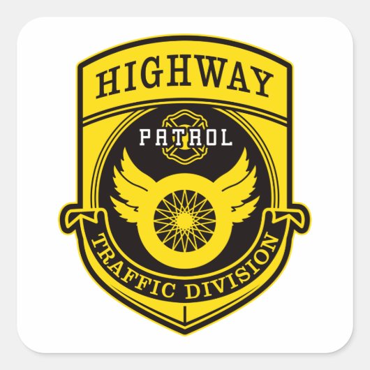 Highway Patrol Vierkante Sticker (Voorkant)