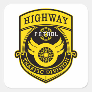 Highway Patrol Vierkante Sticker