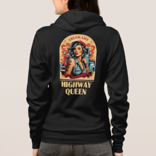 Highway Queen  Illustratie - Trucking Meisje Hoodie