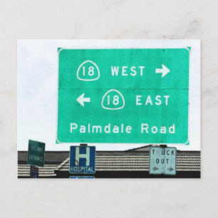 Highway Sign - CA-18 Palmdale Rd Briefkaart