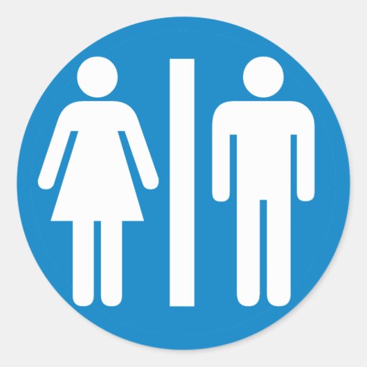 Highway Sign. Facilities Restroom Ronde Sticker (Voorkant)