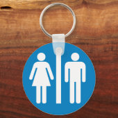 Highway Sign. Facilities Restroom Sleutelhanger (Voorkant)