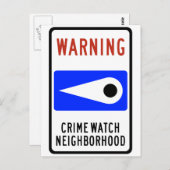 Highway Sign van Crime Watch Briefkaart (Voorkant / Achterkant)