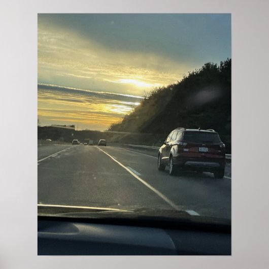 Highway Sunset Poster (Voorkant)