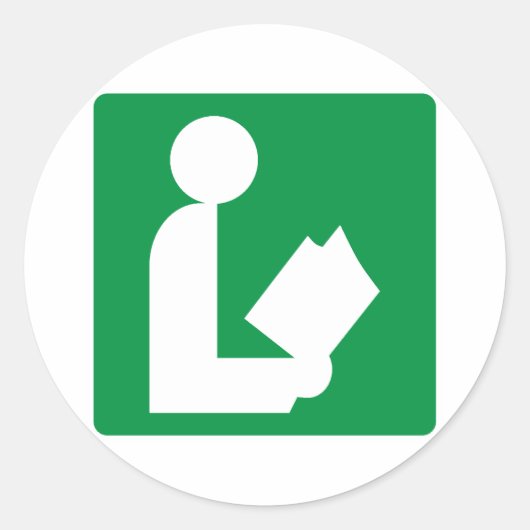 Highway-teken bibliotheek ronde sticker (Voorkant)