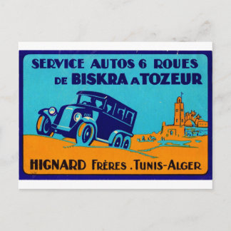Hignard Frere Tunis retro Label Postcatd Briefkaart