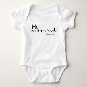 Hij antwoordde 1 Samuel 1:27 Unisex Baby Bodysuit. Romper