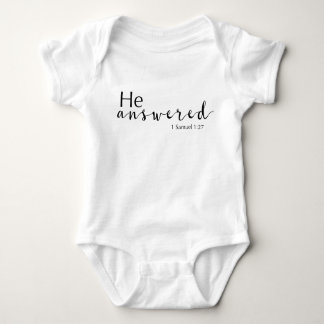 Hij antwoordde 1 Samuel 1:27 Unisex Baby Bodysuit. Romper