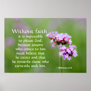 Hij beloont degenen die hem zoeken, Bijbel Poster