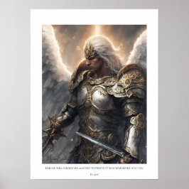 Hij beveelt Zijn engelen. Poster