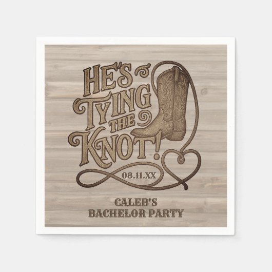 Hij bindt de knoop cowboy Westerne vrijgezellenfee Servet (Voorkant)