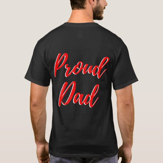 Hij deed dat | Papa proud | Rood Afstuderen T-shirt (Achterkant)