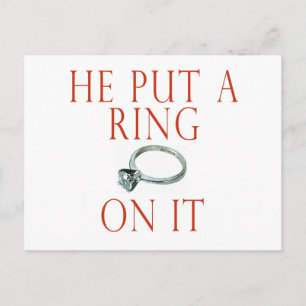 Hij deed een ring aan haar vinger Bruid Aankondigingskaart