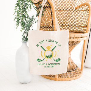 Hij deed een ring om haar vinger Golf Bachelorette Tote Bag