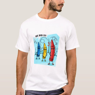 Hij deed het cadeautekening Schilderschool Lon T-shirt