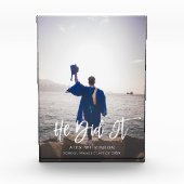 Hij deed het Moderne Manuscript Afstuderen Fotoblokken (Voorkant)