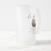 Hij deed het scriptfotograduatie feestje matglas bierpul (Voorkant rechts)