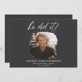 Hij deed het zwarte afstuderen van de moderne foto kaart (Voorkant / Achterkant)