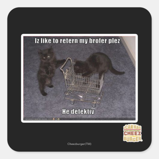 Hij defectiv vierkante sticker (Voorkant)