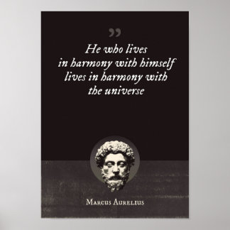 Hij die in harmonie met zichzelf leeft, leeft in poster