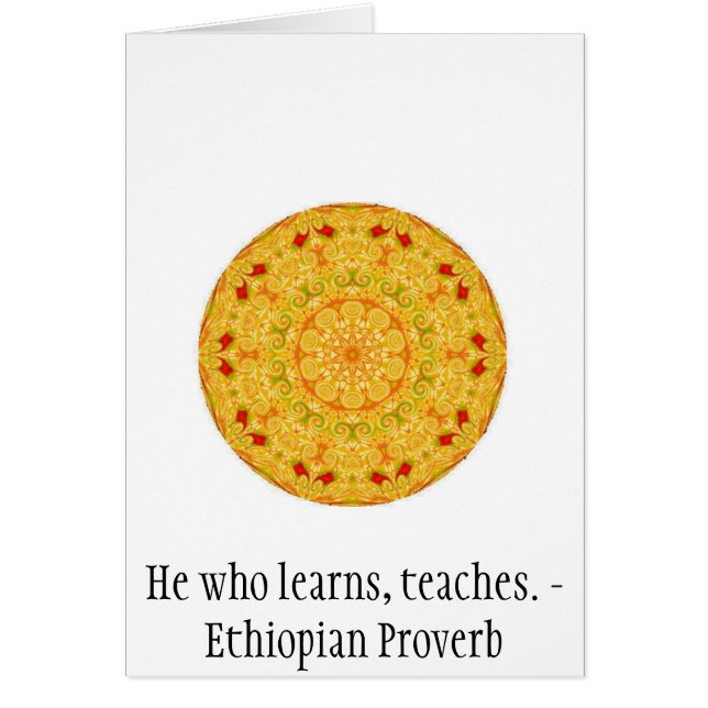 Hij die leert, leert. - Ethiopische proverb (Voorkant)