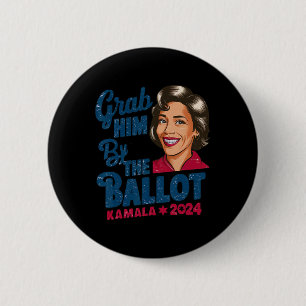 Hij door de stemming Kamala 2024 Funny Harris Elec Ronde Button 5,7 Cm