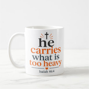 Hij Draagt Wat Te Zwaar Is Bijbelse Waarheid Quote Koffiemok