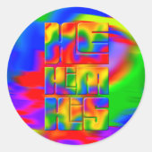 Hij gaf hem zijn voornaamwoorden regenboog stropda ronde sticker (Voorkant)