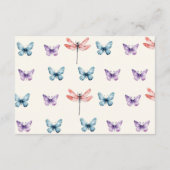 Hij geeft haar vlinder Time Capsule Vrijgezellenfe Informatiekaartje (Achterkant)