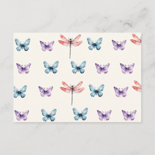 Hij geeft haar vlinder Time Capsule Vrijgezellenfe Informatiekaartje (Achterkant)