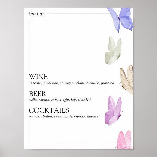 Hij geeft haar vlinders Vrijgezellenfeest Bar Sign Poster (Voorkant)