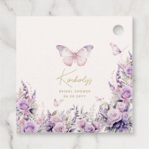 Hij geeft haar vlinders wilde bloemen Vrijgezellen Bedankjes Labels