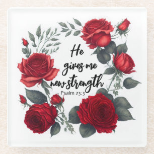 Hij geeft me nieuwe kracht glazen onderzetter