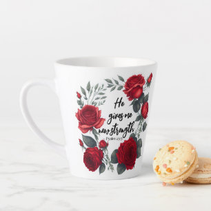 Hij geeft me nieuwe kracht latte mok