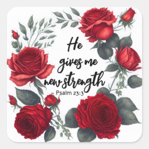 Hij geeft me nieuwe kracht vierkante sticker