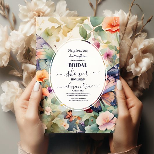 Hij geeft me vlinders stoffig Paarse Vrijgezellenf Kaart