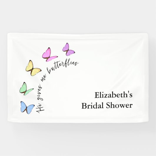 Hij geeft me vlinders Vrijgezellenfeest Spandoek (Horizontaal)