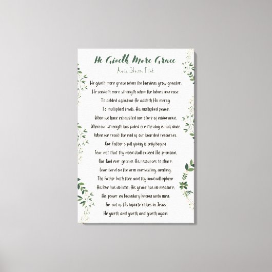 Hij geeft meer genade gewikkeld canvas (Voorkant)