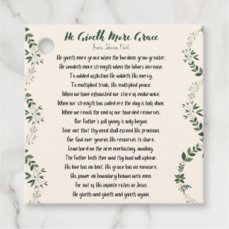 Hij geeft meer genade gunst Labels