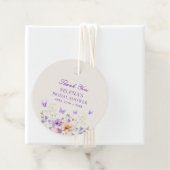 Hij geeft Paarse vlinders dank u bruids showe Bedankjes Labels (In situ)