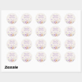 Hij geeft Paarse vlinders dank u bruids showe Ronde Sticker (Vel)