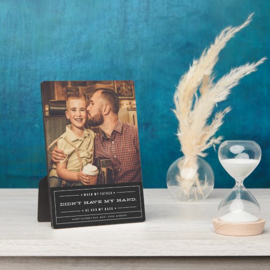 Hij had mijn rug Vaderdag plaque Fotoplaat (Zijkant)