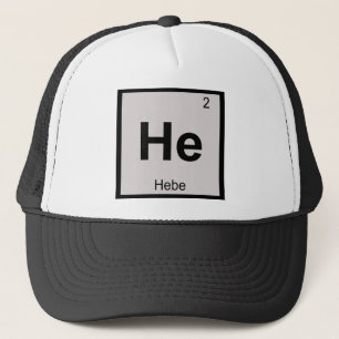 Hij - Hebe Godin Chemie Periodiek Systeem Symbool Trucker Pet