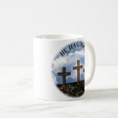 Hij heeft 3 ruige kruisingen gemaakt + John 3:16 Koffiemok (Voorkant rechts)