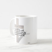 Hij heeft 3 ruige kruisingen gemaakt + John 3:16 Koffiemok (Voorkant links)