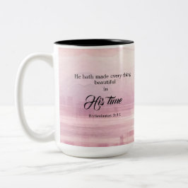 Hij heeft alles mooi gemaakt Waterverf zonsonderga Tweekleurige Koffiemok