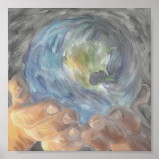 Hij heeft de hele wereld in zijn handen poster (Voorkant)