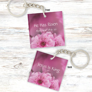 Hij heeft een Bijbelverse gerezen met roze paarse Sleutelhanger