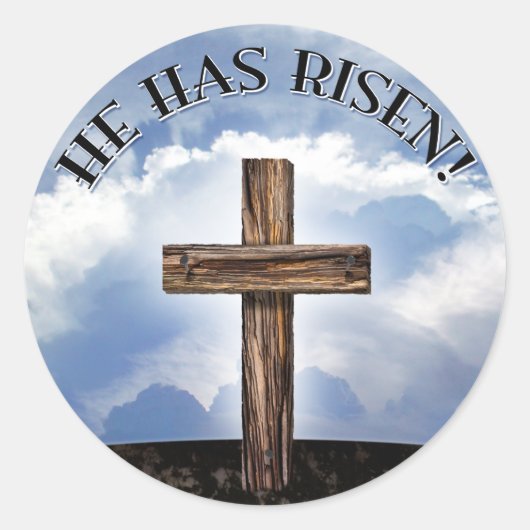 Hij heeft een rigoureus dwarse hemel ronde sticker (Voorkant)