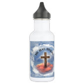 Hij heeft een ruig kruis met wolken. waterfles  (Links)